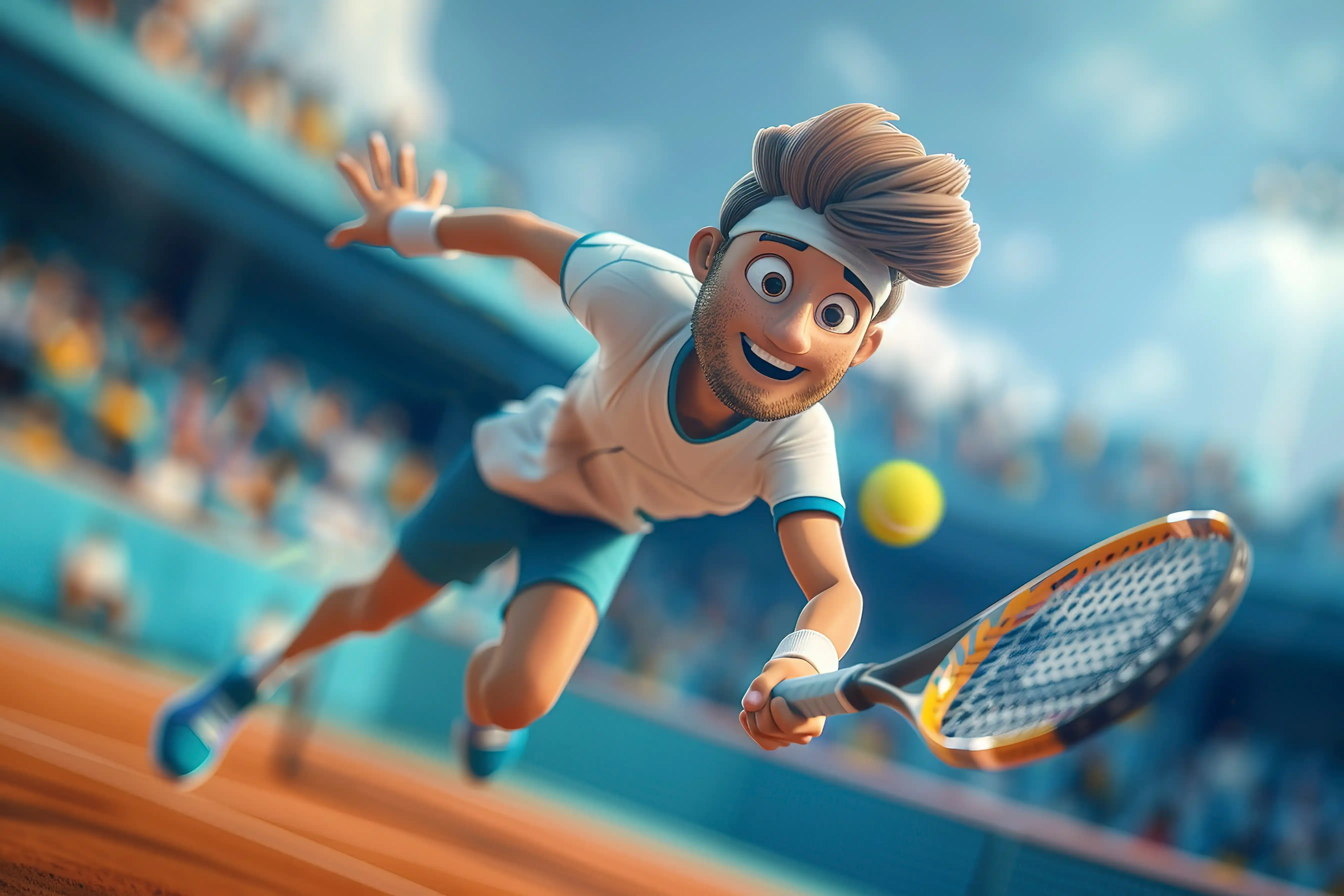 Tennis player in action